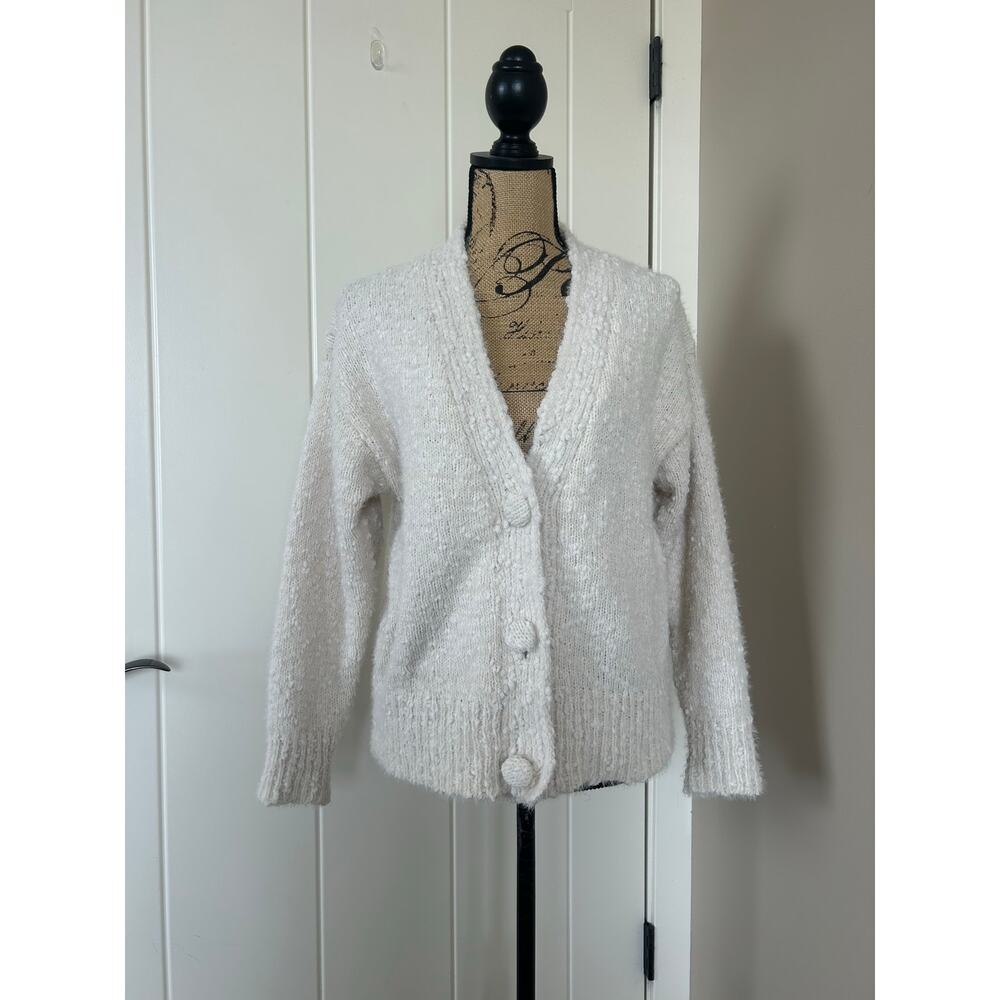 Lush Fuzzy Button Up Slouchy Knit Cardigan Size S